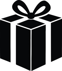 Silhouette present gift box with ribbon vector Illustrator