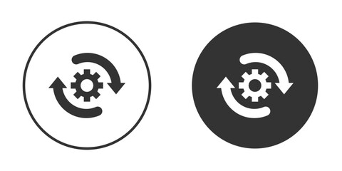 Implementation icon logo design illustration template. Solid Style