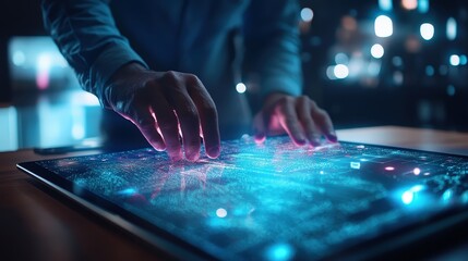 Public Sector Worker Engrossed in Digital Document Creation Process