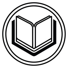 Open book symbol within a circle pages reading