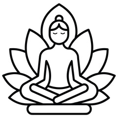 Person meditating in lotus pose surrounded by lotus petals meditation yoga