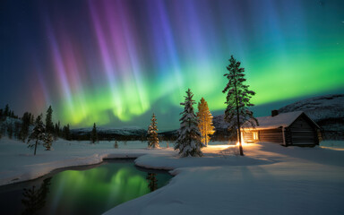 sunset in the forest