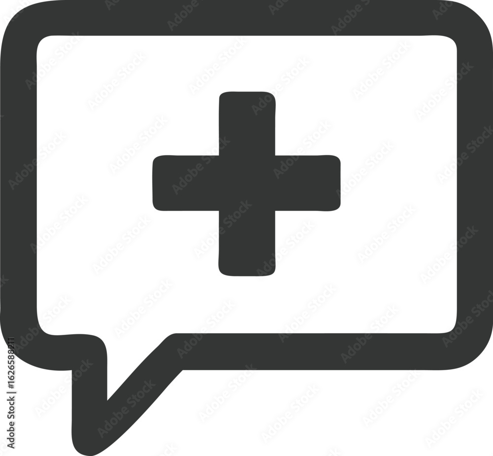 Poster speech bubble with plus sign icon chat message