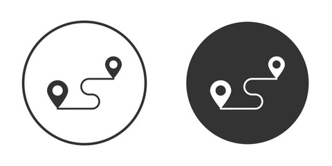 Fototapeta premium Distance icon logo design illustration template. Solid Style