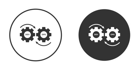Devops icon logo design illustration template. Solid Style