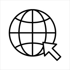 Internet Icon. Symbol isolated white background. vector illustration. color editable.