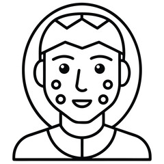 Smiling person with circular markings on face illustration