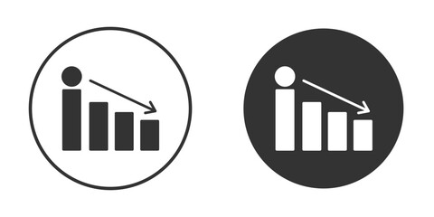 Attrition icon logo design illustration template. Solid Style