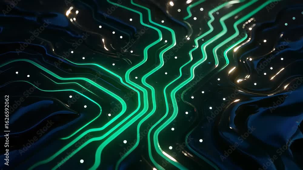 Poster closeup dynamic shot of glowing circuit patterns showcasing modern technology in a vibrant design en