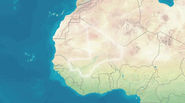 Zoom In On Stylized Map Mali