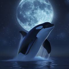 Killer Whale in Moonlight 