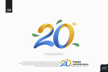 Number 20 logo icon design, 20th birthday logo number, anniversary 20