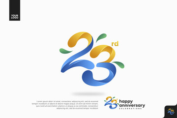 Number 23 logo icon design, 23rd birthday logo number, anniversary 23