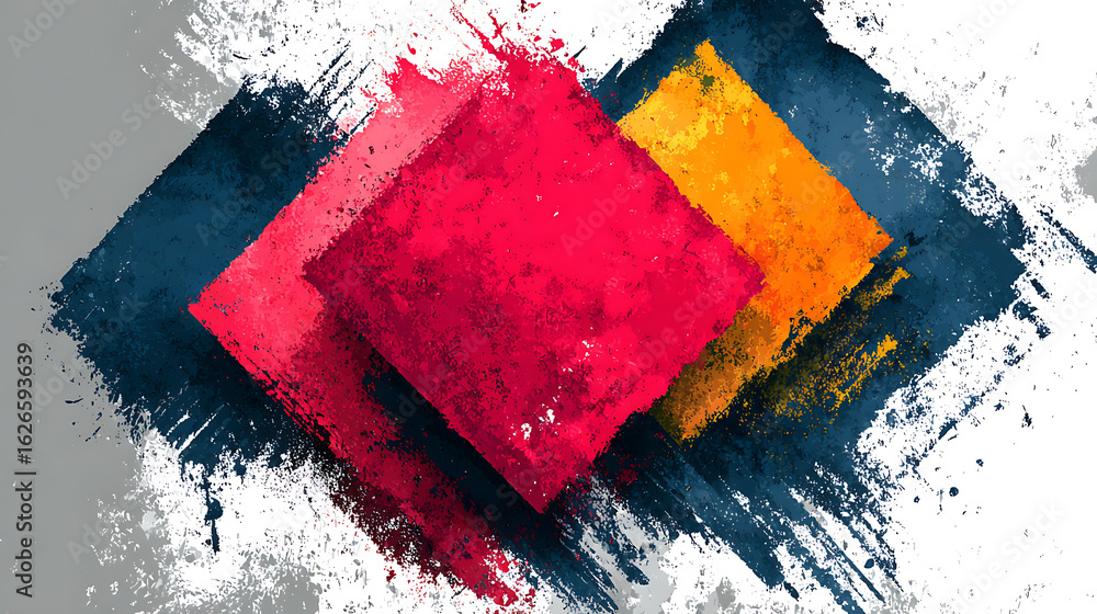 Poster brush strokes vector. set of rhombus text boxes and frames. grunge design elements. dirty brush text
