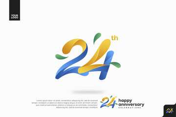 Number 24 logo icon design, 24th birthday logo number, anniversary 24