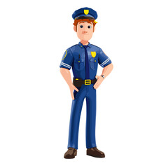 Fototapeta premium A figurine of a friendly and approachable police officer.