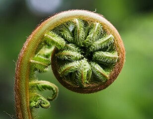 a close up of a fern s coiled growth
