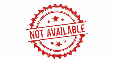Vector illustration of a red Not Available rubber stamp