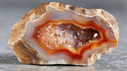 Obraz premium Agate geode with quartz crystals