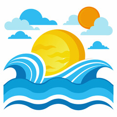 vector illustration of a tropical beach