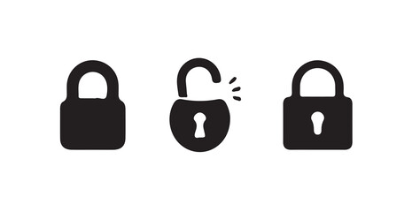 Lock icon collection set, locked icon symbol unlocked sign, security icon,  security, padlock, key, lock, safety, vector illustration eps 10.