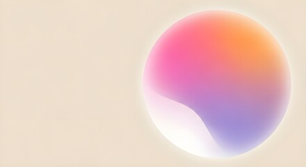 Abstract sphere with colorful gradient on neutral background