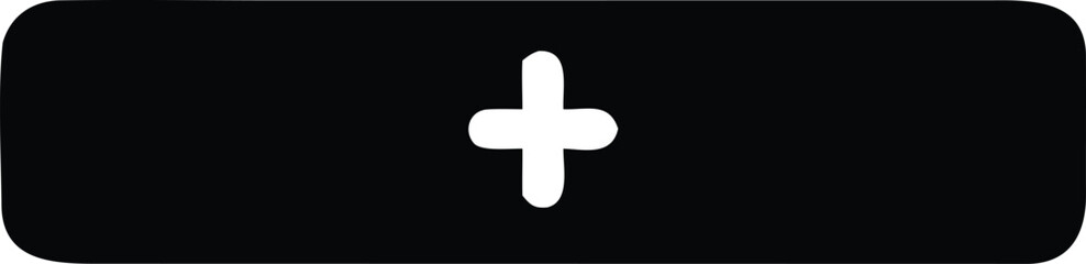 Obraz premium White plus sign on black background symbol cross