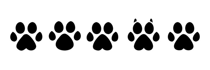 Dog or cat footprint vector icon illustration, animal paw print isolated on white background