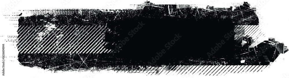 Poster grunge textured banner with rough edges. speckled texture. overlay grunge texture . simply place tex