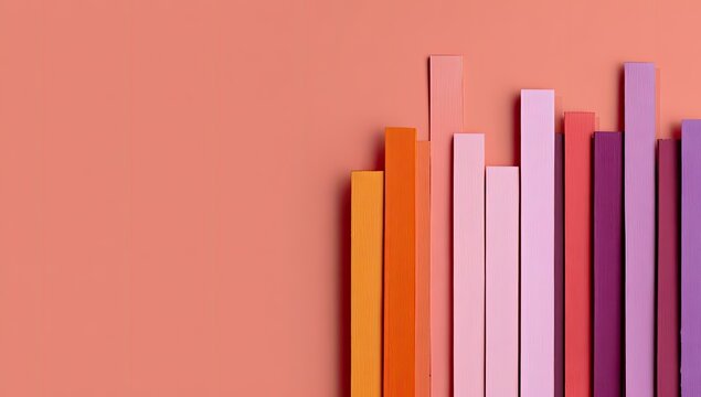 Colorful bar graph on peach background