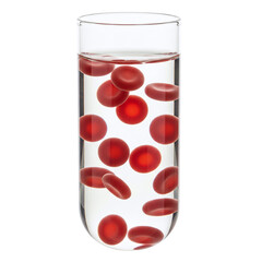 Red blood cells in a glass test tube