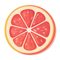 2D flat vector illustration of a Grapefruit in icon style, isolated on white background
