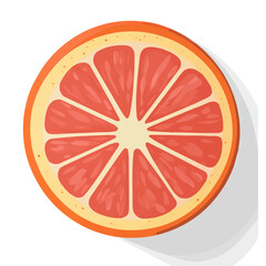 Grapefruit, flat style 2D vector image, isolated on a white background