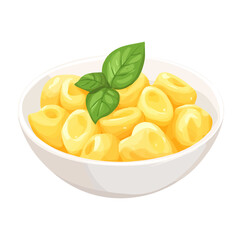 2D flat vector illustration of a Gnocchi in icon style, isolated on white background