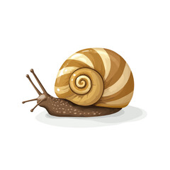 Minimal flat vector of a Escargot, 2D icon-style illustration on white background
