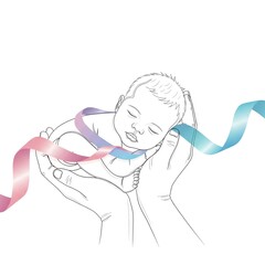 Newborn cradled in protective hands