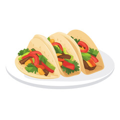 Minimal flat vector of a Fajitas, 2D icon-style illustration on white background