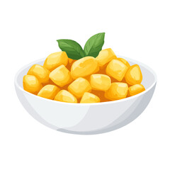 2D flat vector illustration of a Gnocchi in icon style, isolated on white background
