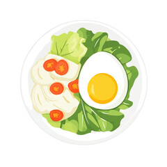 Minimal flat vector of a Egg Salad, 2D icon-style illustration on white background