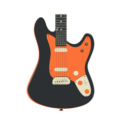2D flat vector illustration of a Guitar Pickguard in icon style, isolated on white background