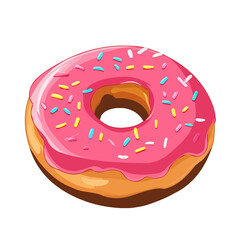 Flat 2D Donuts illustration, vector graphic in icon style, on white background