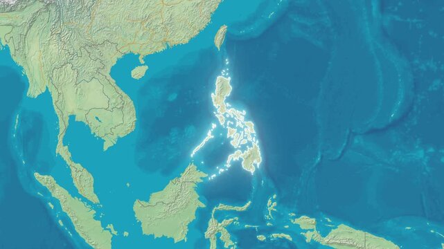 Zoom In On Stylized Map Philippines