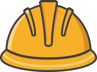 vector illustration of a construction helmet in yellow color
