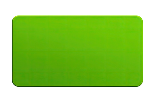 Solid lime green rectangular object.  Rounded edges.  Flat surface