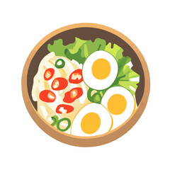 Minimal flat vector of a Goi Cuon, 2D icon-style illustration on white background