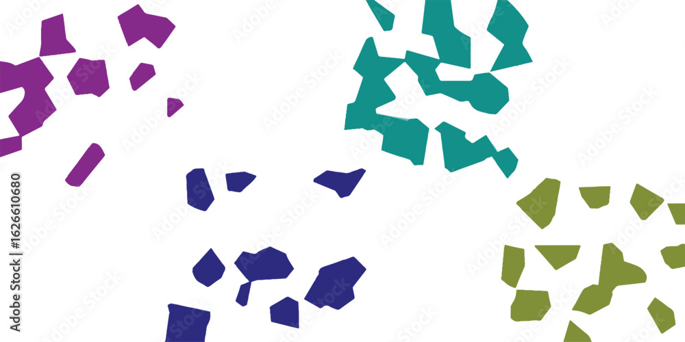 Poster abstract geometric shapes scattered across a white background creates a modern and colorful design e