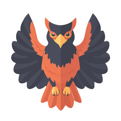Harpy, flat style 2D vector image, isolated on a white background