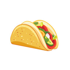 Minimal flat vector of a Fish Tacos, 2D icon-style illustration on white background