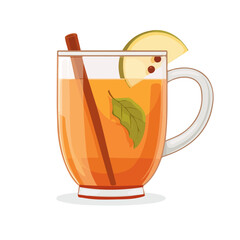 Hot Apple Cider, flat style 2D vector image, isolated on a white background