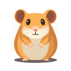 Hamster, flat style 2D vector image, isolated on a white background